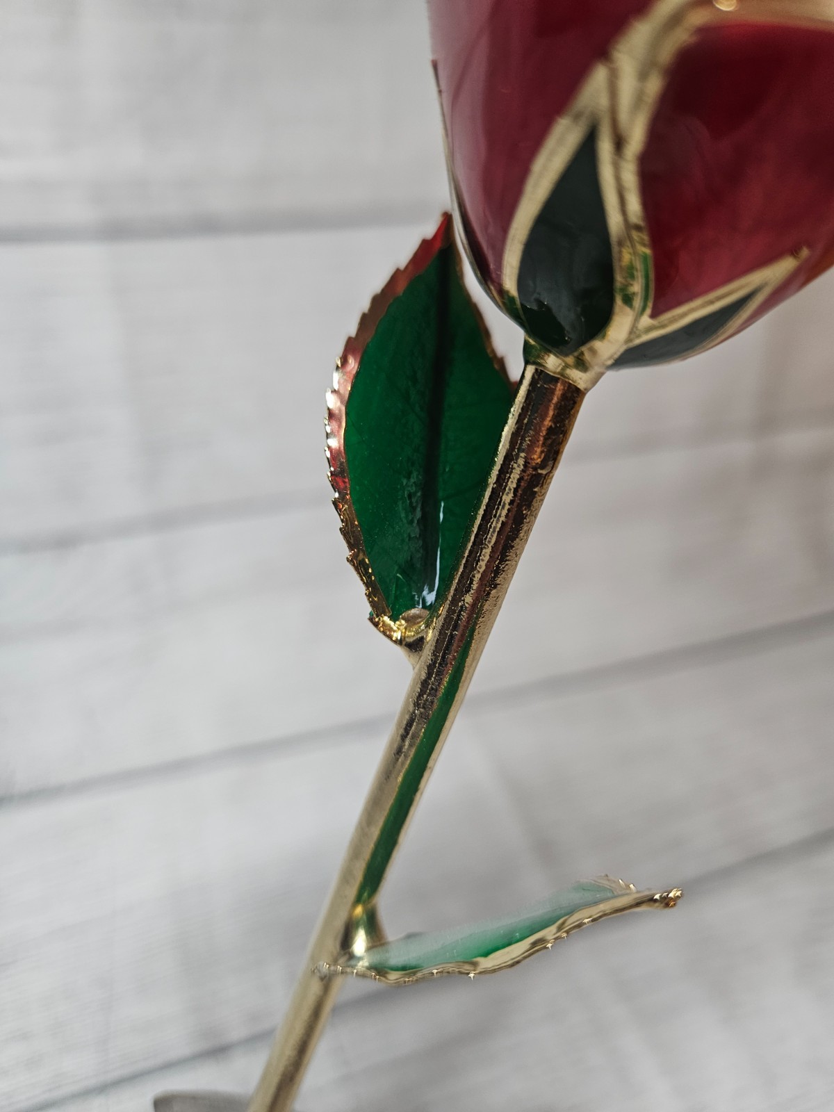 24K Gold Dipped Real Rose with Stand – Forever Gift for Her, Red – 11″ Long