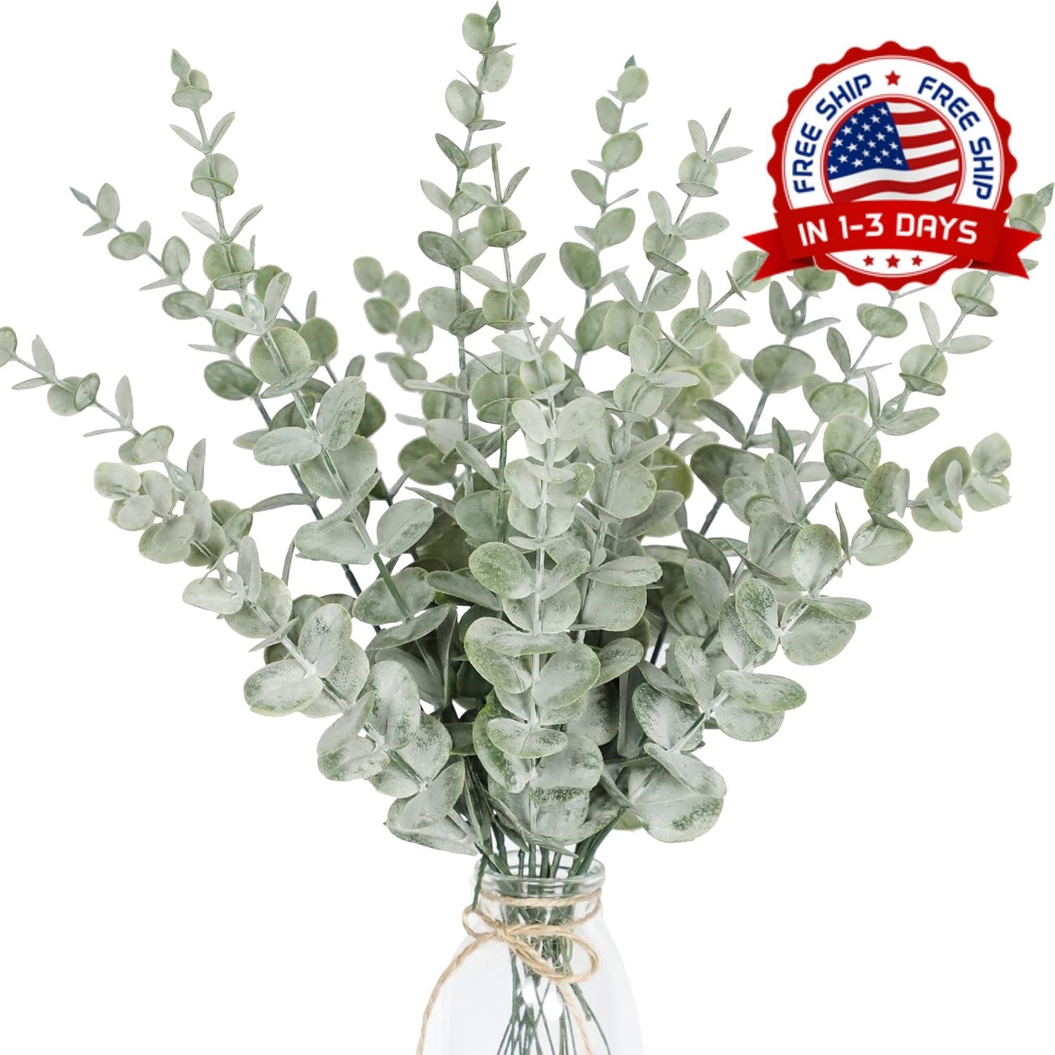 18 tallos eucalipto artificial hojas falsas para centros de mesa boda decoracion
