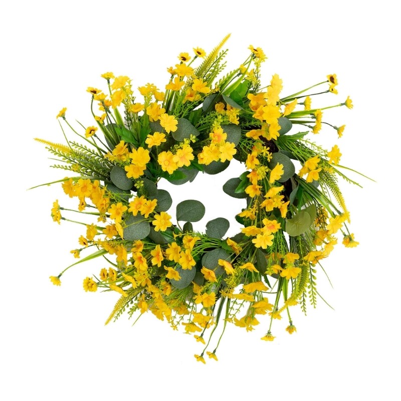 Spring Wreath Colorful Flower Wreath Handmade Plastic Material for Family