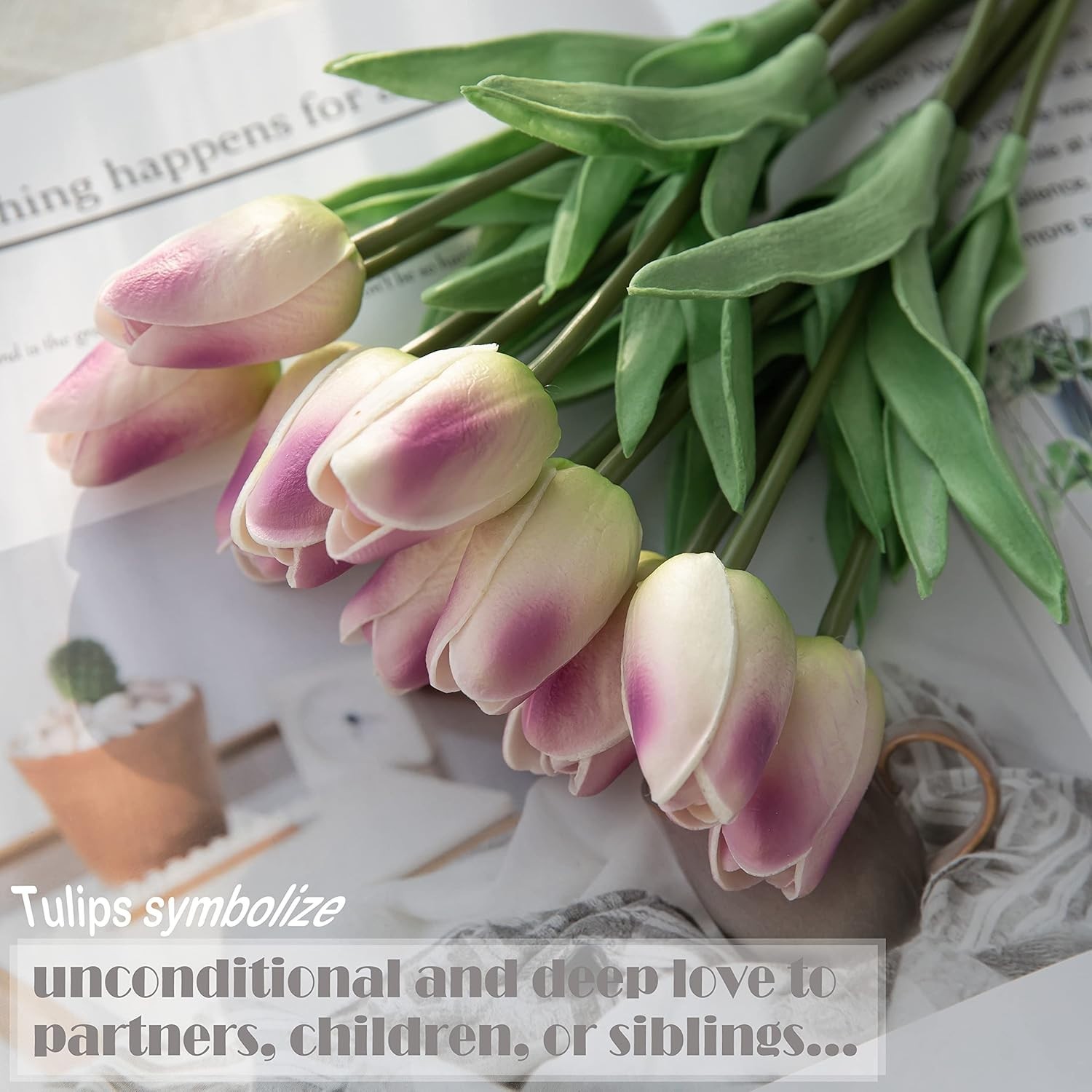 30 Realistic Artificial Tulips in Soft Purple – Perfect for Weddings & Home
