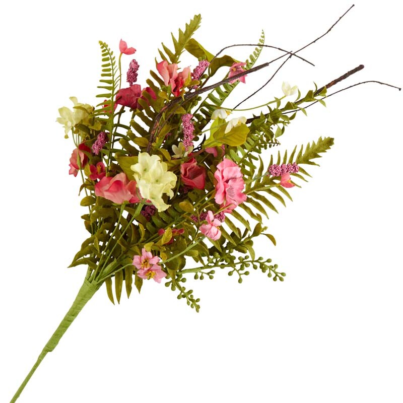 Factory Direct Craft 22-1/2″ Artificial Pink Wildflower and Fern Bouquet