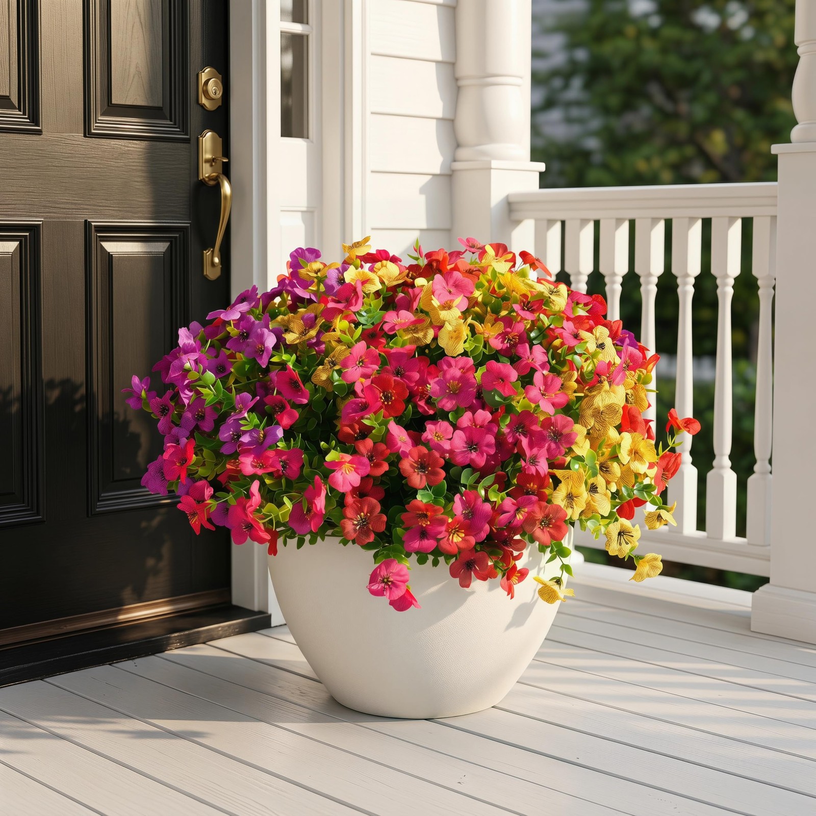 Artificial Flowers for Outdoors, UV Resistant Fake Silk Flowers