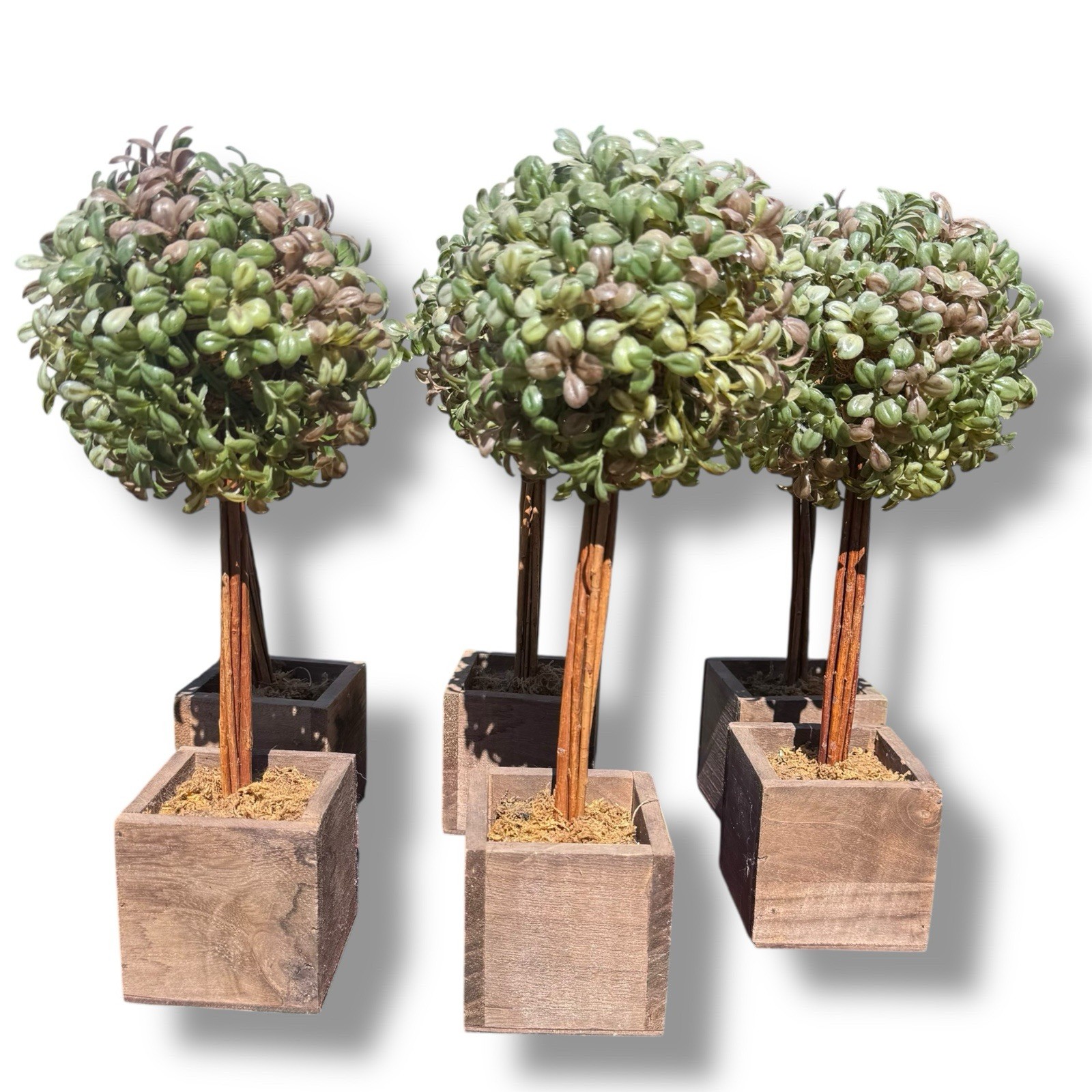 Artificial Tabletop Boxwood Topiary Trees Cottage House Granny Core Round Plant
