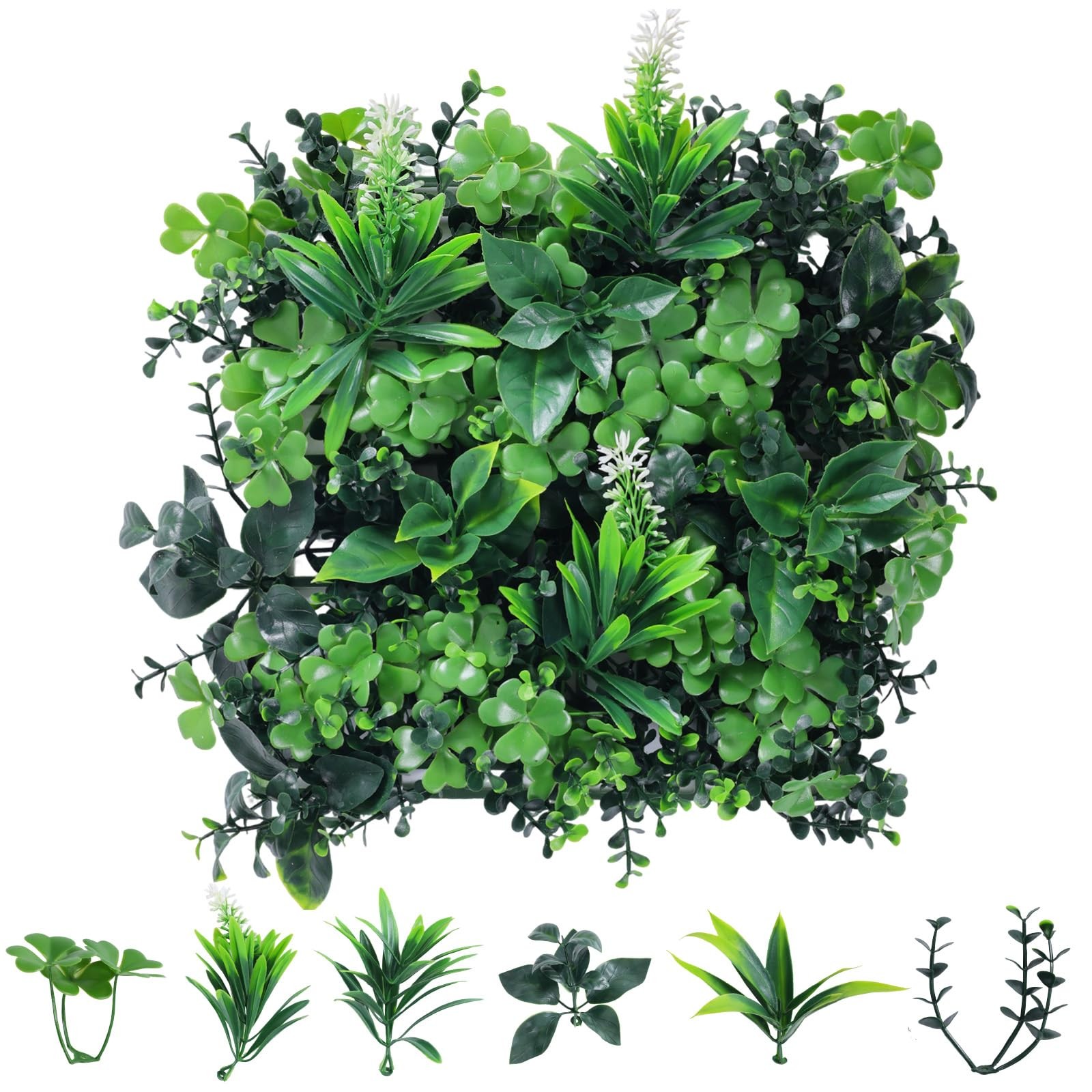 12Pcs 10″x10″ Artificial Grass Wall Panels, Privacy Fence Screen Green Decor …