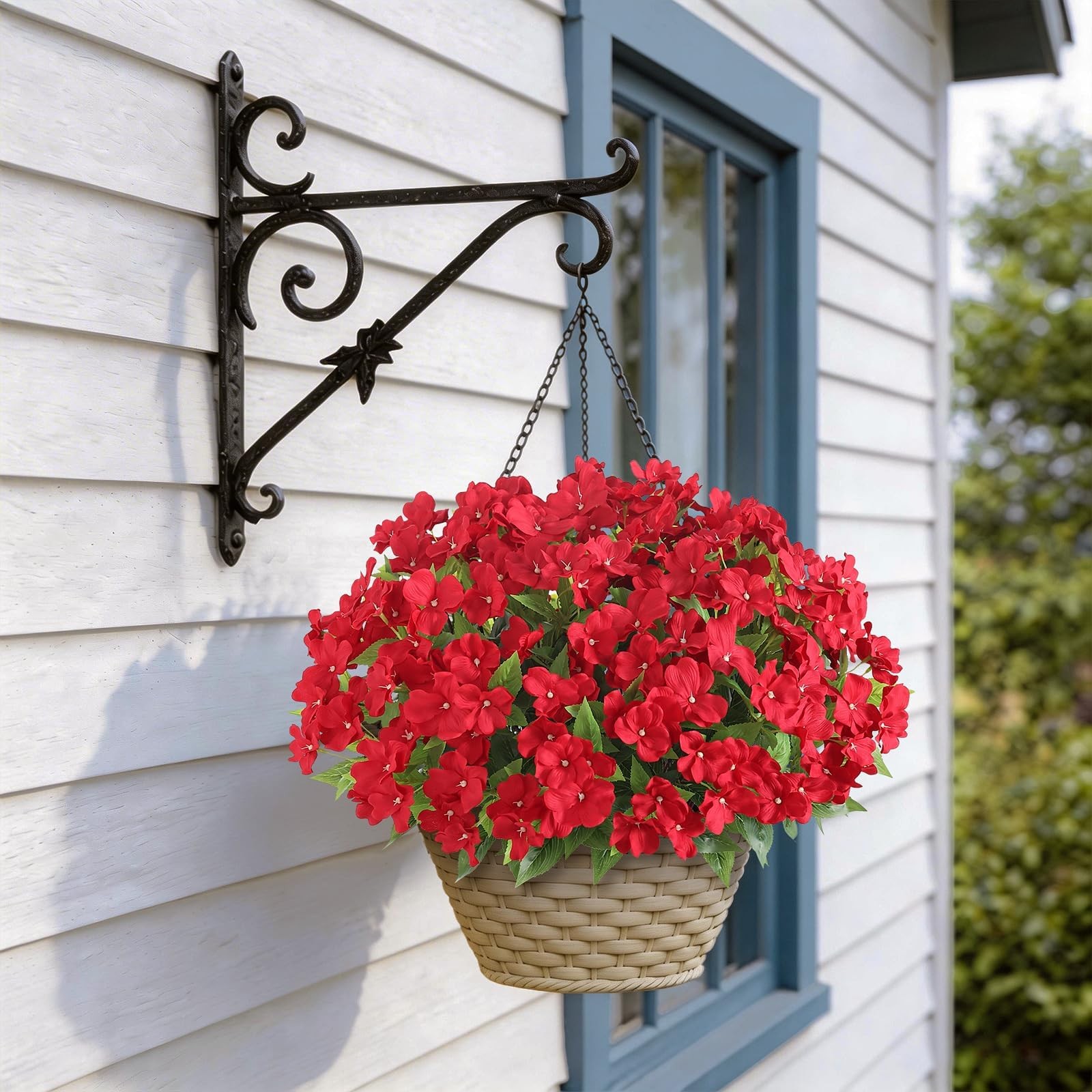 8 Bundles Artificial Impatiens for Outdoor Spring Summer Decor, No Fade Silk …