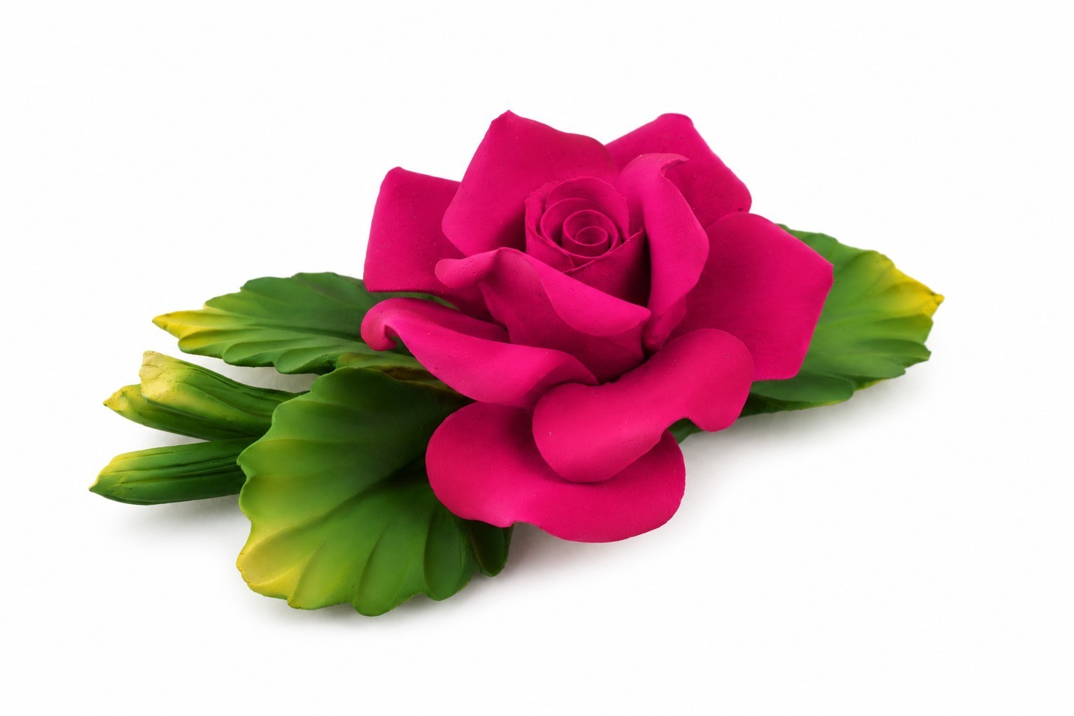 Capodimonte 7″ X 4″ Inch Italian Handmade Ceramic Fushia Rose
