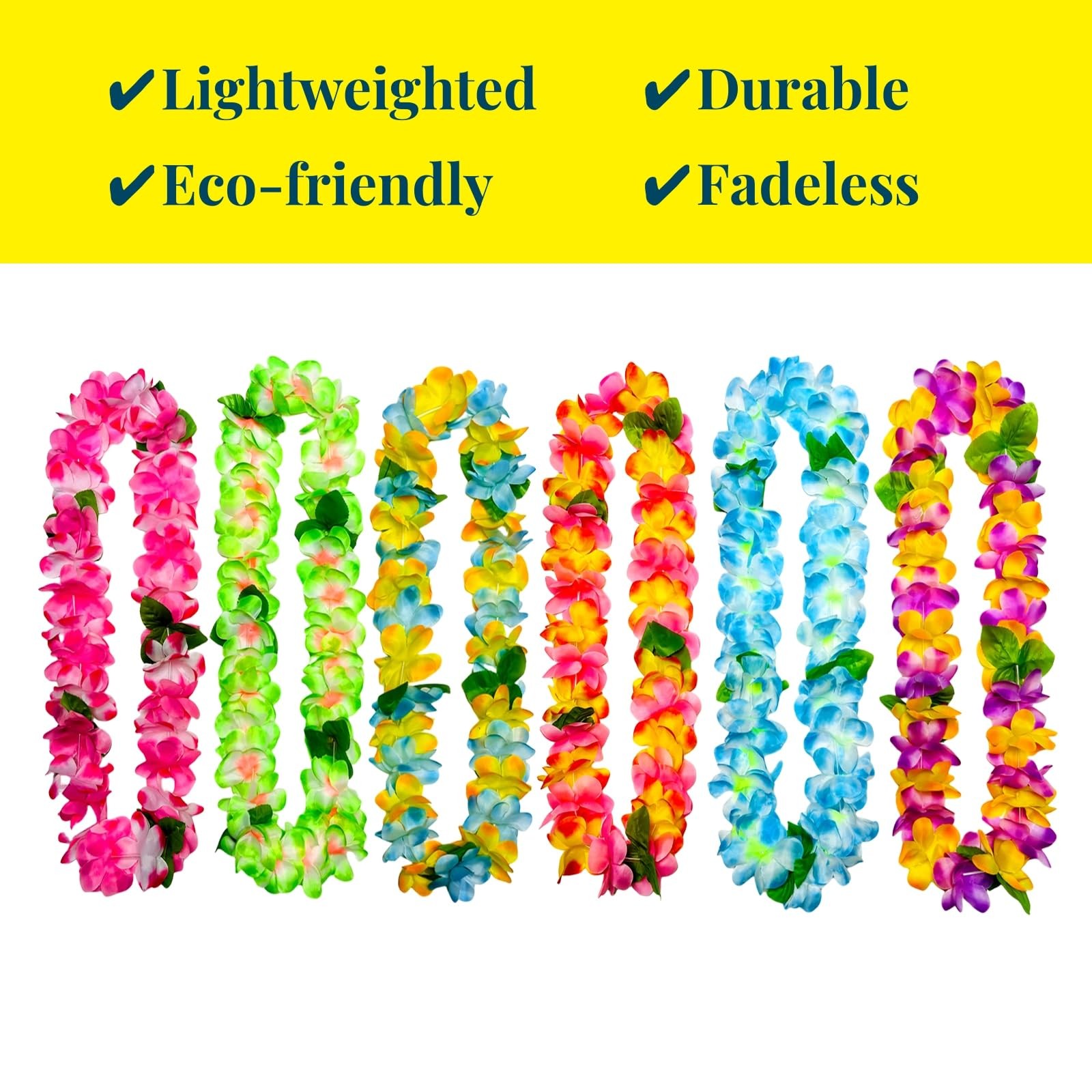12 Counts Thickened Hawaiian Leis, Perfect Luau Party Supplies for Summer Beach