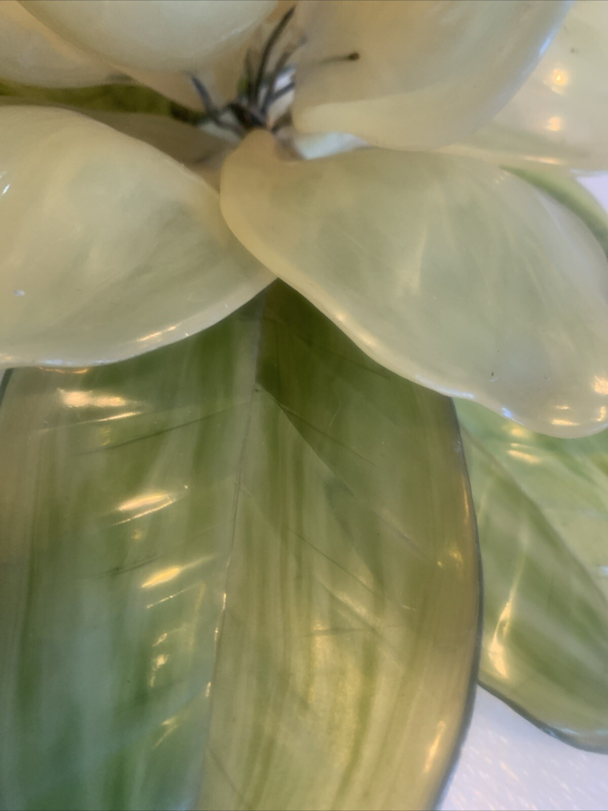 J Corelli Italy Wired Flower Light Cream Magnolia Retro Vtg Lucite 8×10” (a18