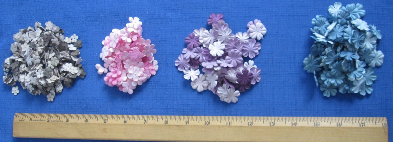 #1 Lot-14 Bags Used Mulberry Paper Flower Petals .5″-1″ Multiple Colors Sizes
