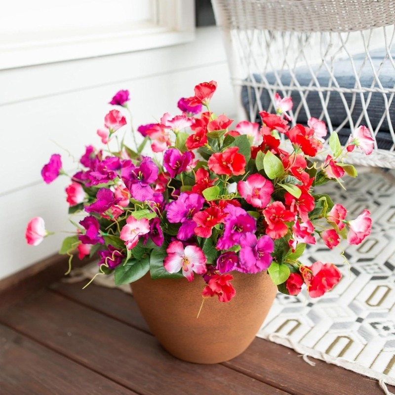 Low Maintenance 7 Flower Artificial Hibiscus For Exteriors Decoration