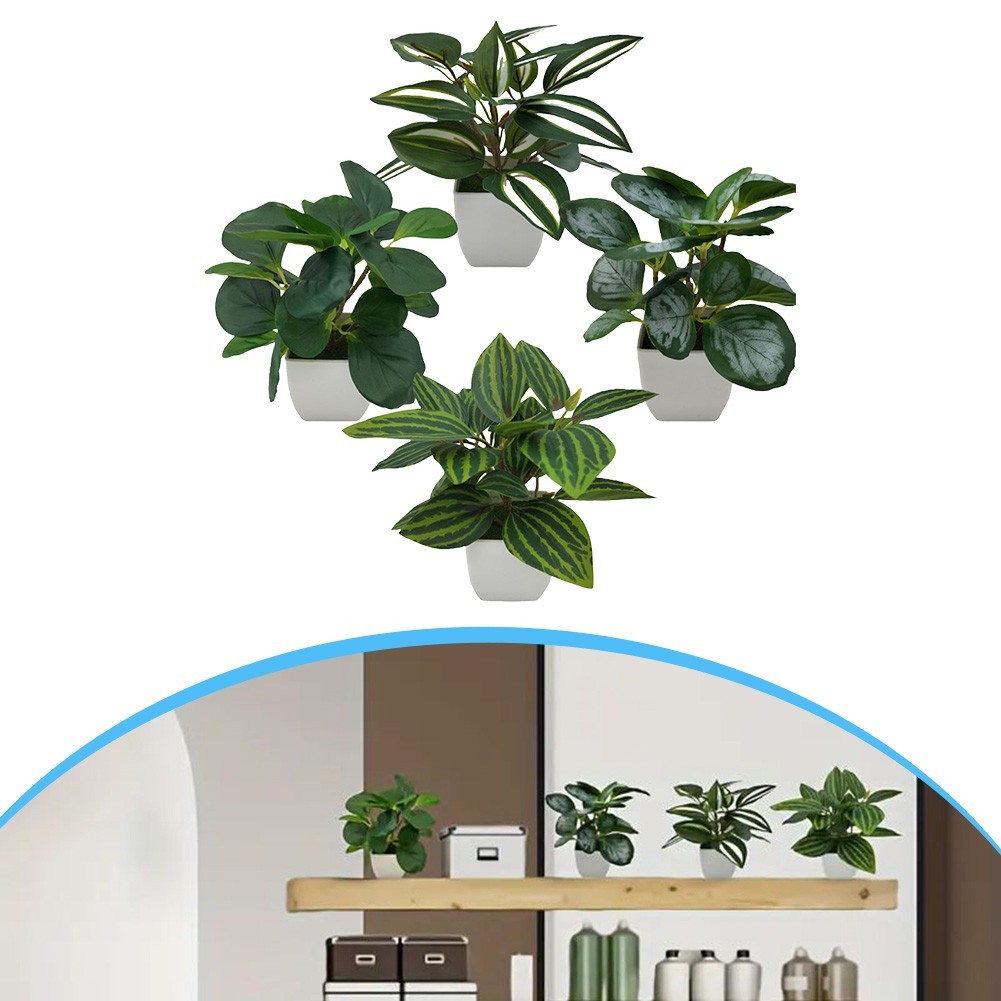 Artificial Potted Plants for Indoor Use Set of 4 for Living Room and Bedroom