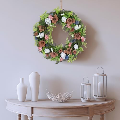 National Tree Company 18 inch Artificial Spring Wood Curl Wreath, Realistic