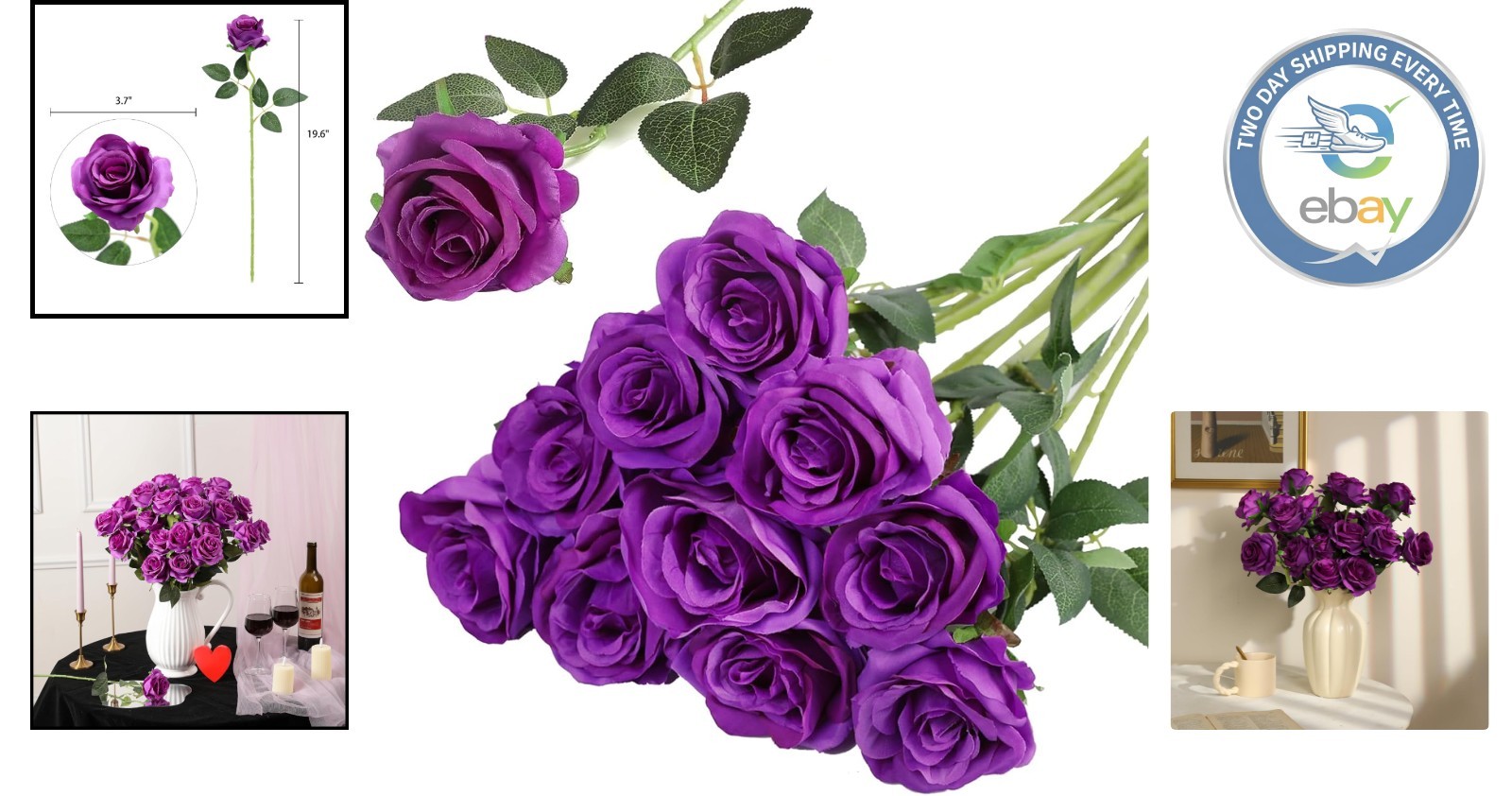 Lifelike Purple Silk Roses – 10pcs Bouquet for Eco-Friendly Celebrations