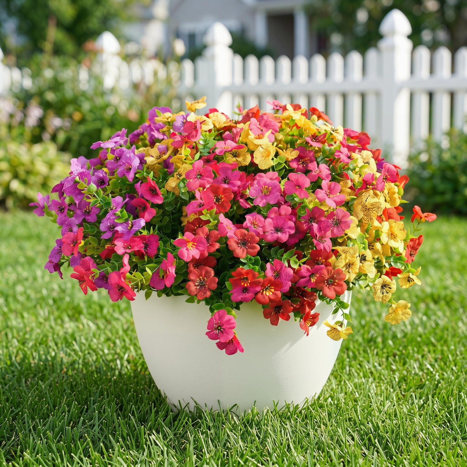 Artificial Flowers for Outdoors, UV Resistant Fake Silk Flowers