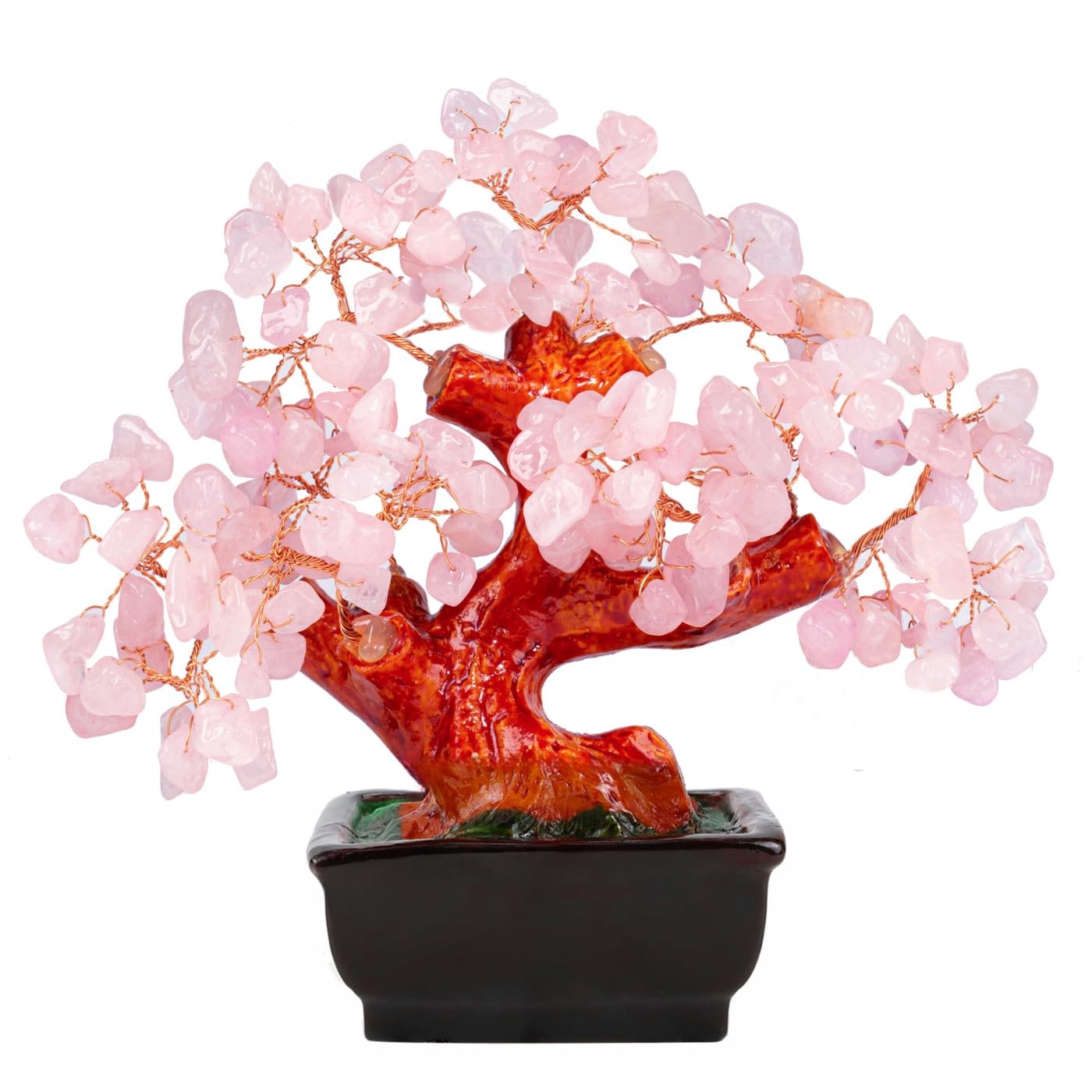 Rose Quartz Crystal Tree Cute Pink Room Home Desk Office Decor Feng S…