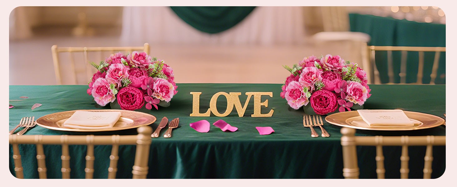 Faux Peony Flowers centerpieces: 10pc 9.5 Inch Hot Pink Floral Ball Arrangement