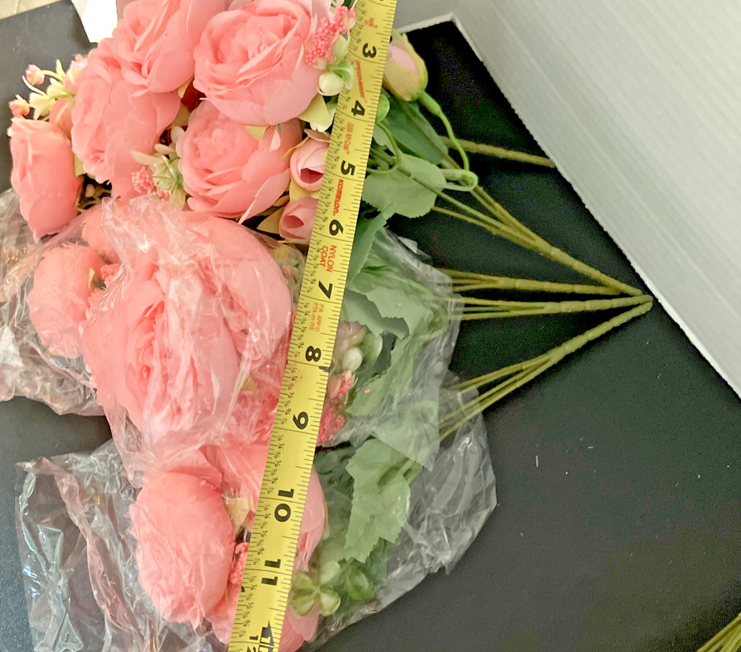 Uimsao Bulk Of 12 Light Pink artificial Silk Peony Flowers,Home Decor NIB spring