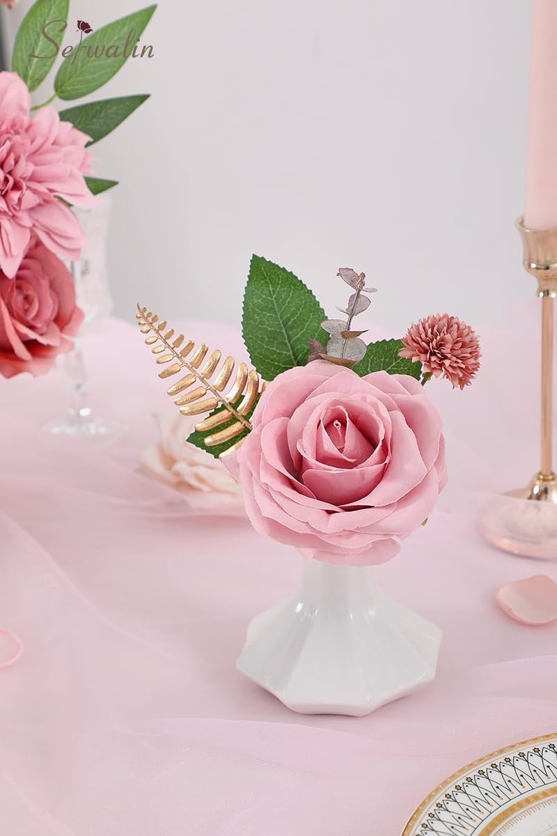 DIY Artificial Flowers in Dusty Pink for Spring Centerpieces and Arrangements