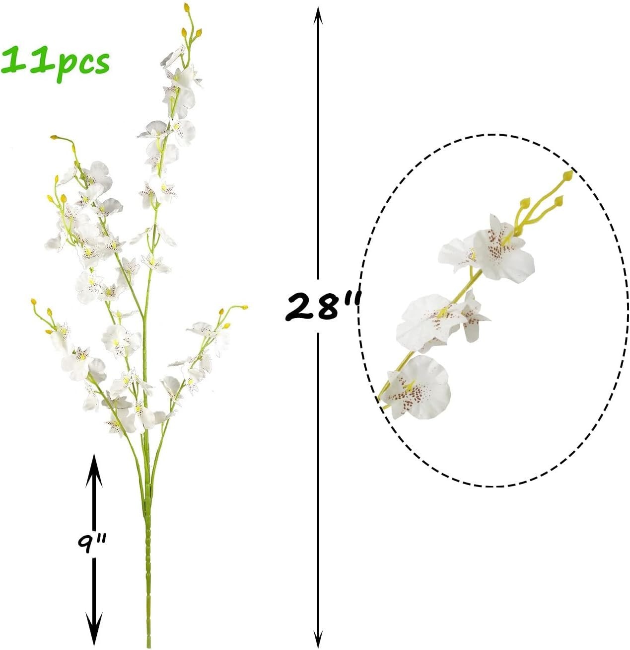 Artificial Dancing Orchids – 28” and Adjustable, 11 Pcs for Stylish Entertaining