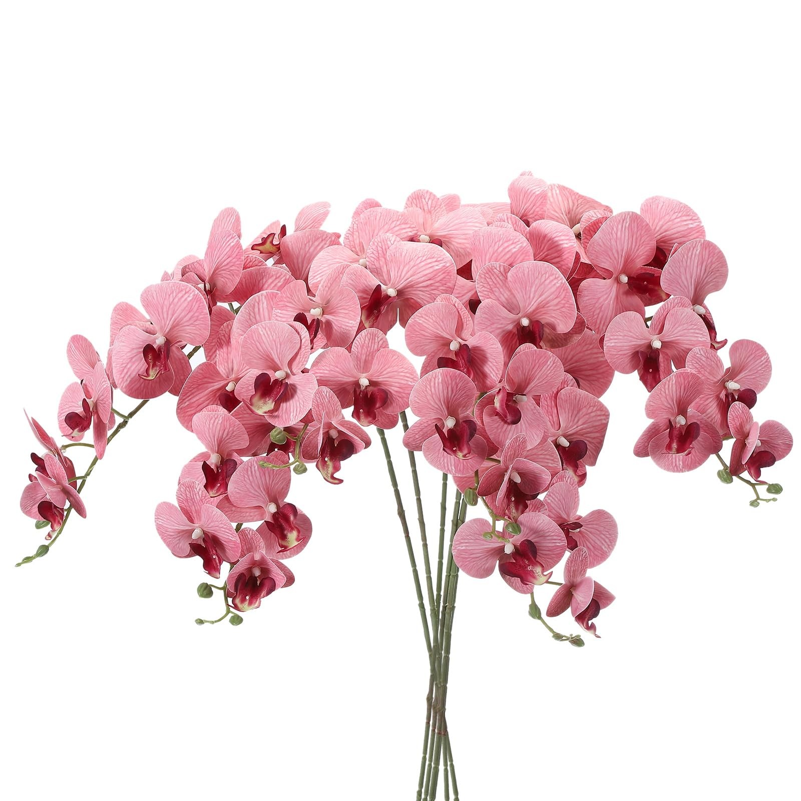 PATIKIL Artificial Orchid Stems 41″, 6 Pack 9 Heads Faux Phalaenopsis Flowers…