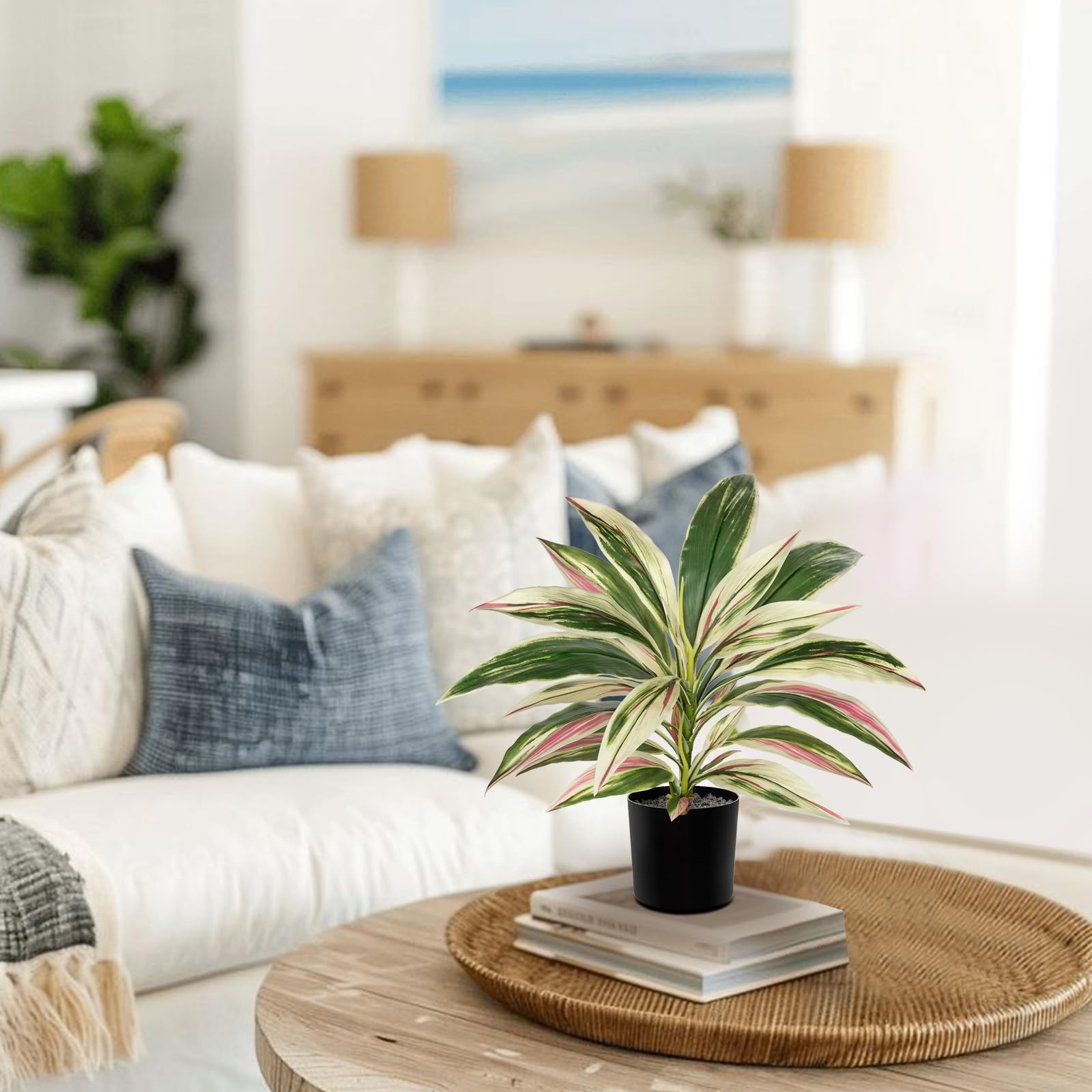 18″ Artificial Plants Indoor Pot Fake Potted Medium Dracaena Faux Tropical