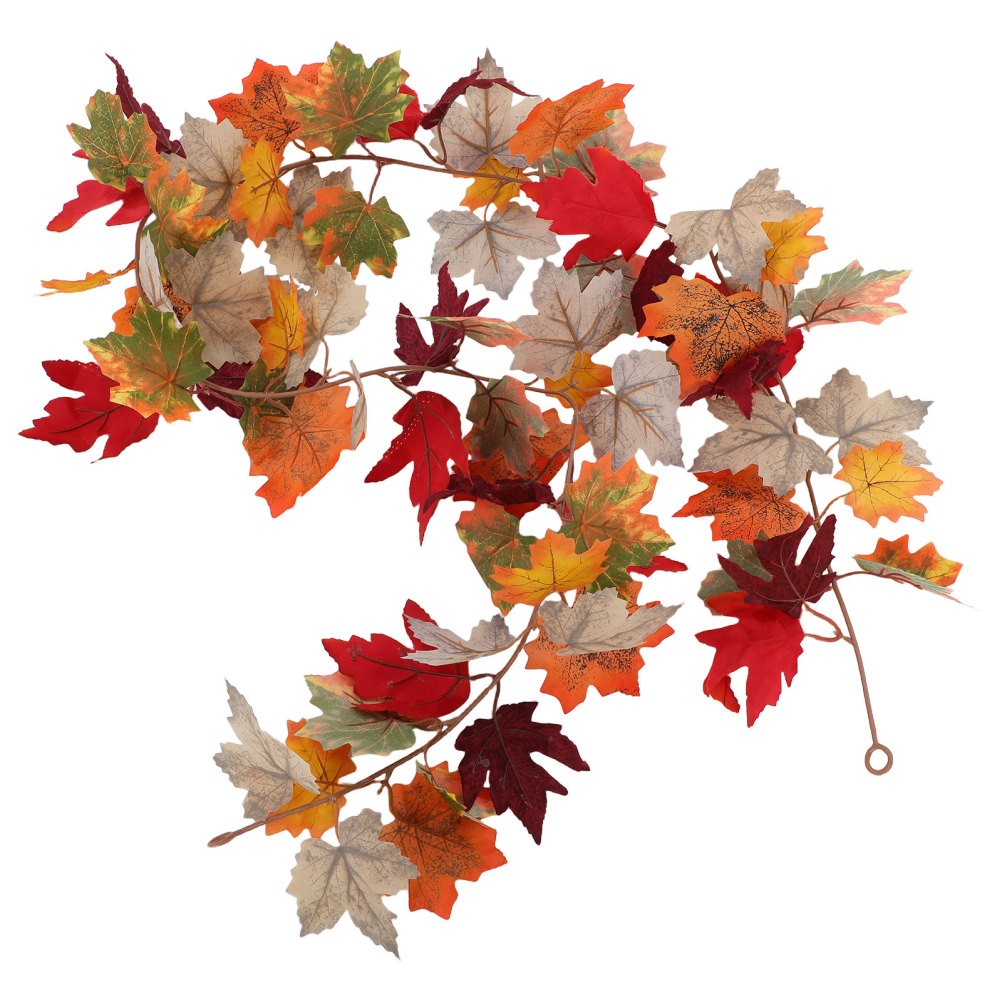 Simulated Green Plant Rattan Artificial Fall Maple Leaf Fake Leaves Autumn