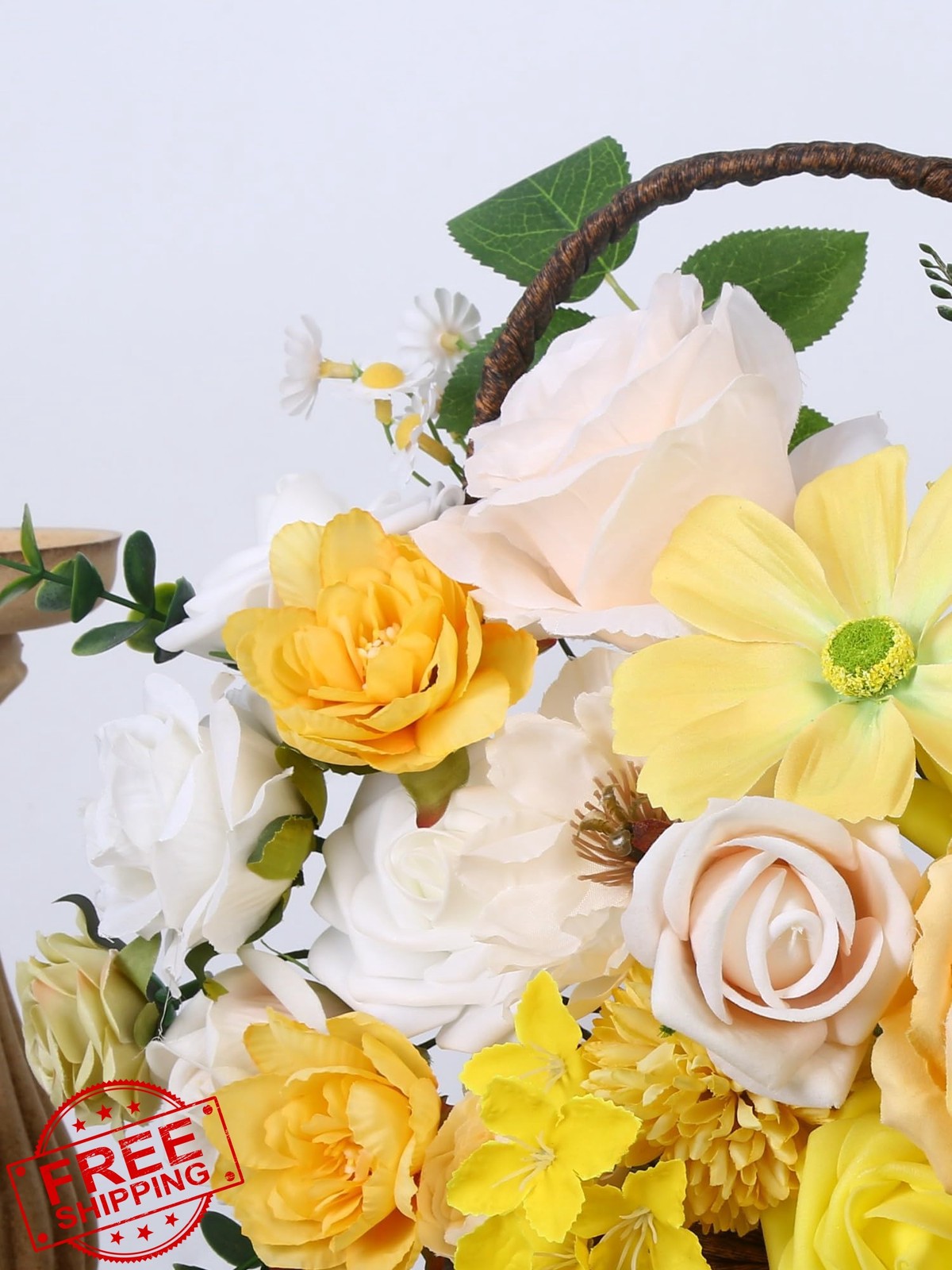 LITOYNAN Yellow Silk Roses Bulk Stems
