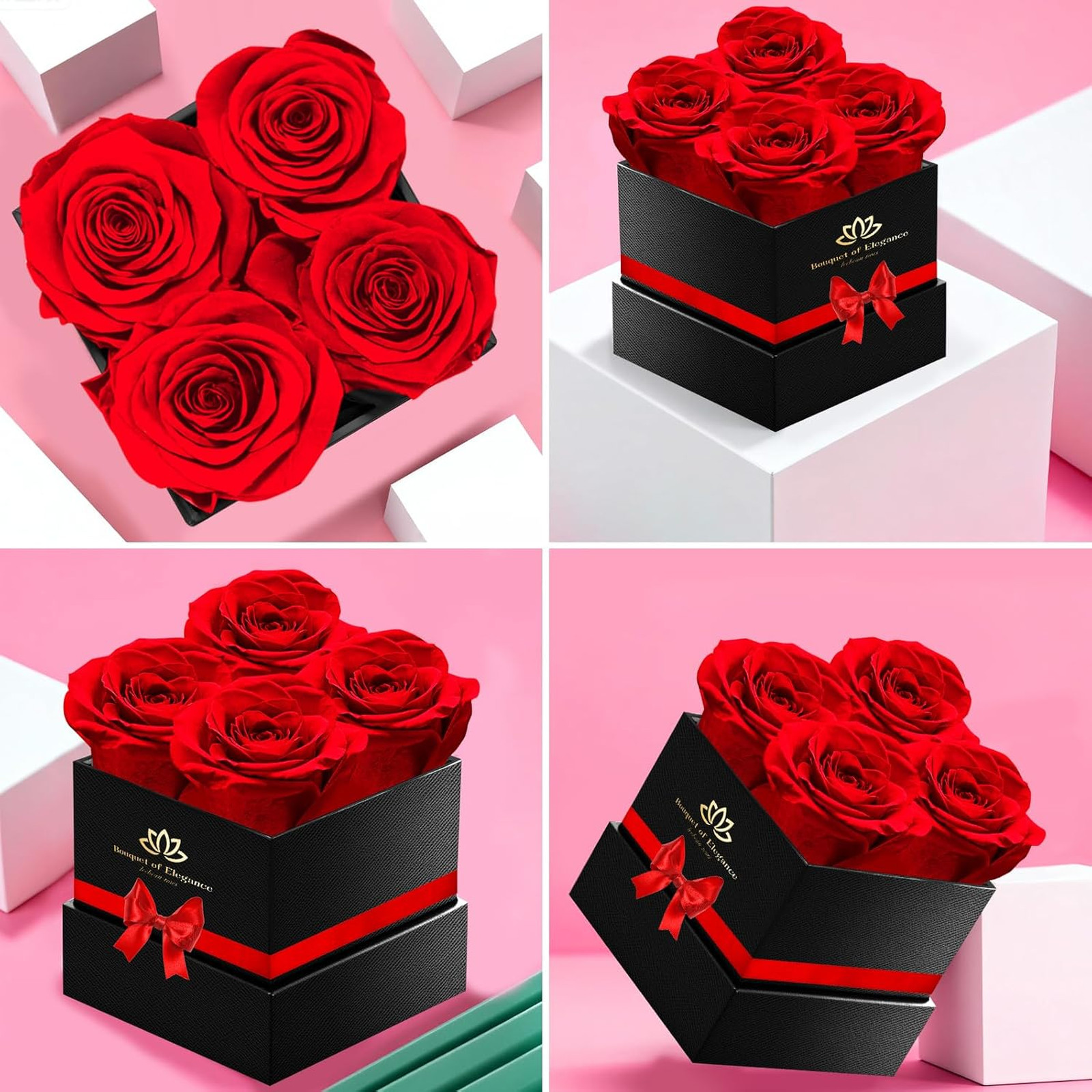 Forever Roses Luxury Gift Box for Women Men Preserved Flowers Bouquet for