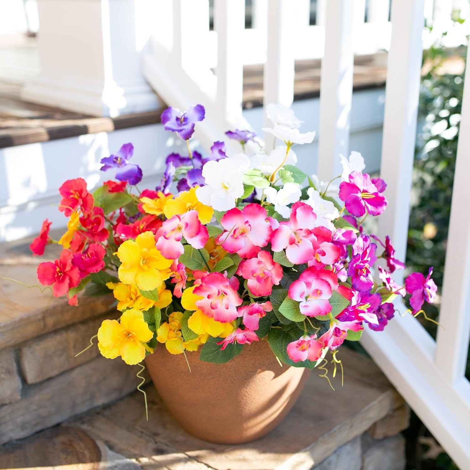 Hibiscus Artificial Flowers Plants for Outdoors Summer Decoration, 6 Bundles …