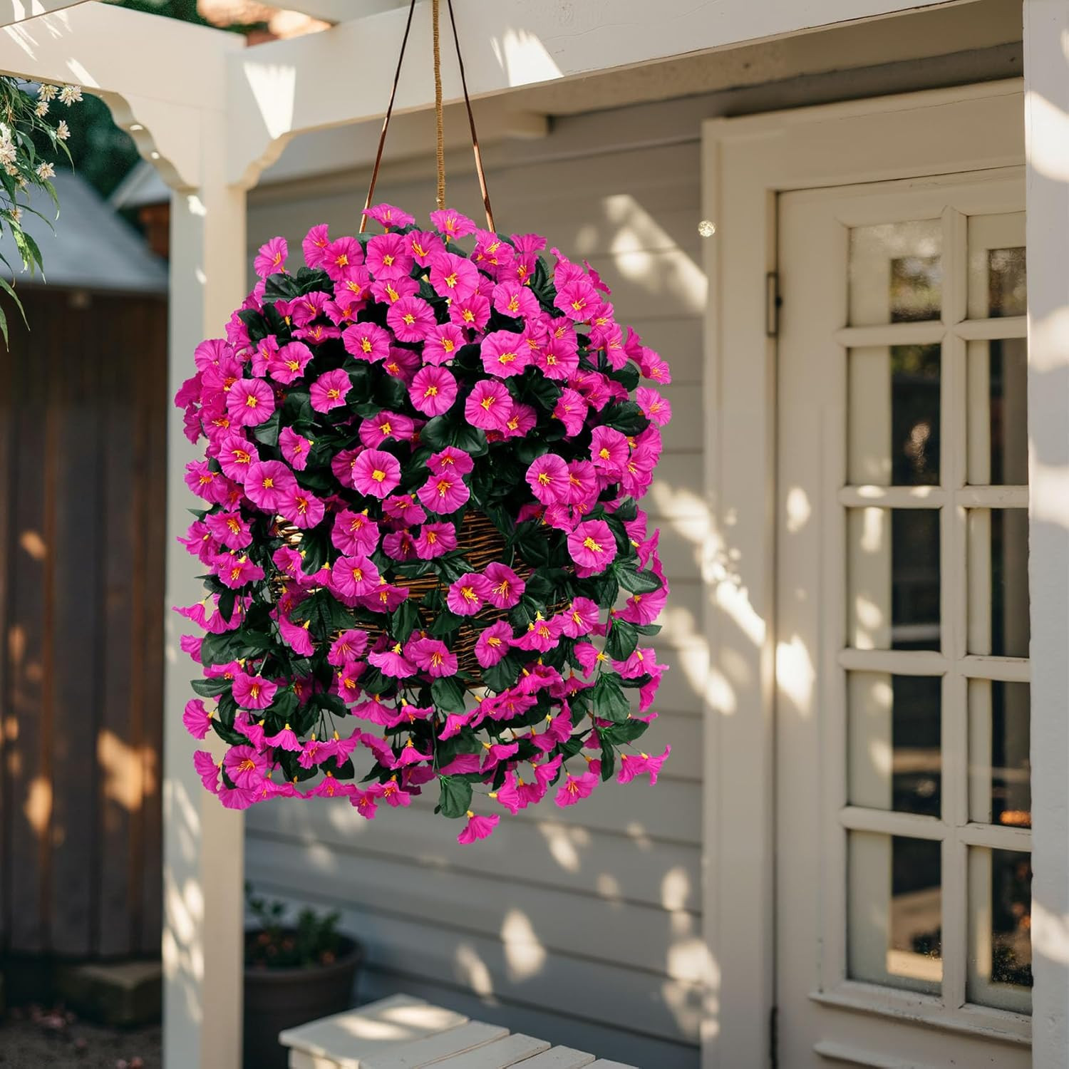 Fuchsia Artificial Hanging Flowers – UV Resistant Silk Plants for Home Decor