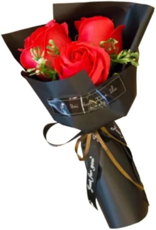 Elegant Red Rose Bouquet with 3 Heads Perfect Gift for Girlfriends and Friends