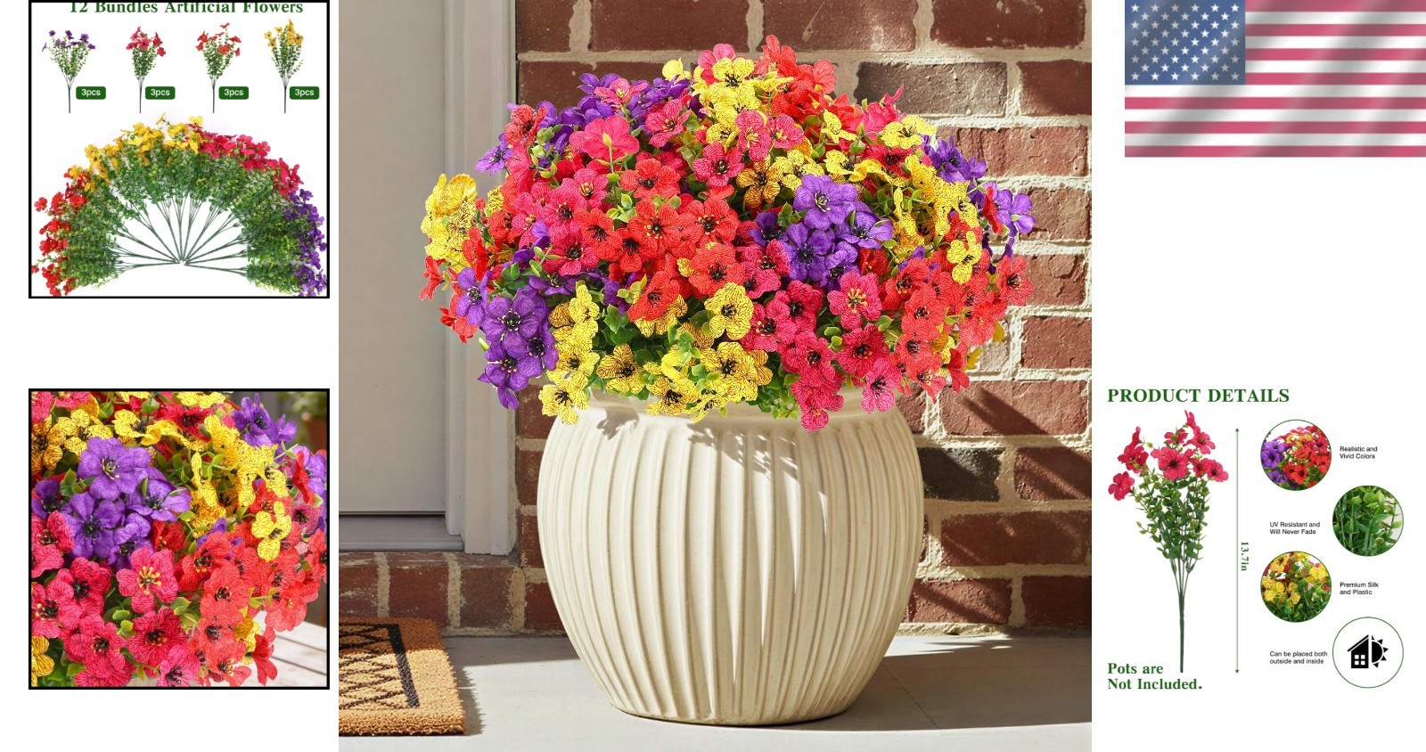 Lifelike Artificial Daisy Flower Mix for -Round Indoor and Outdoor Beauty