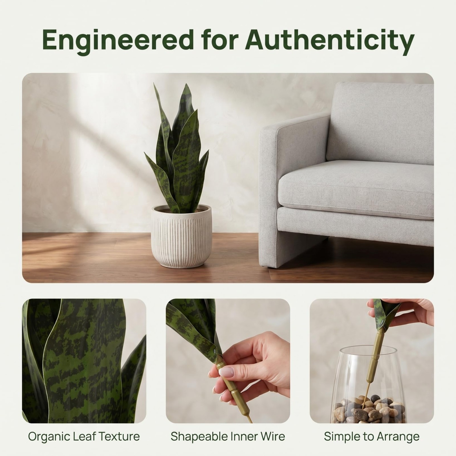 Artificial Sansevieria Plants Fake Snake Plant Faux Tropical Greenery Leaves …
