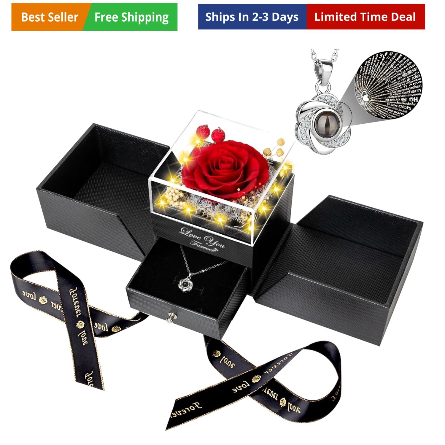 Preserved Red Real Rose-Eternal Flowers Rose Gifts for Mom Grandma Wife Girlf…