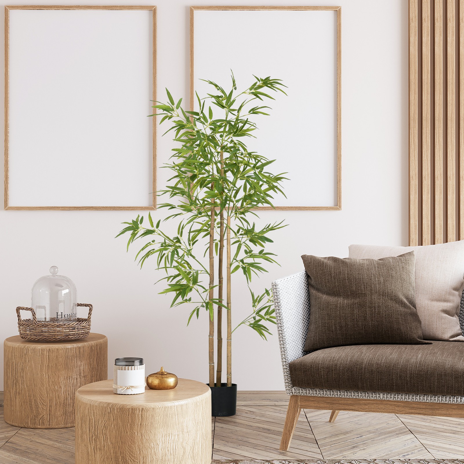 6′ Artificial Tree, Pre-Potted Bamboo for Home Decor, Fake Tree
