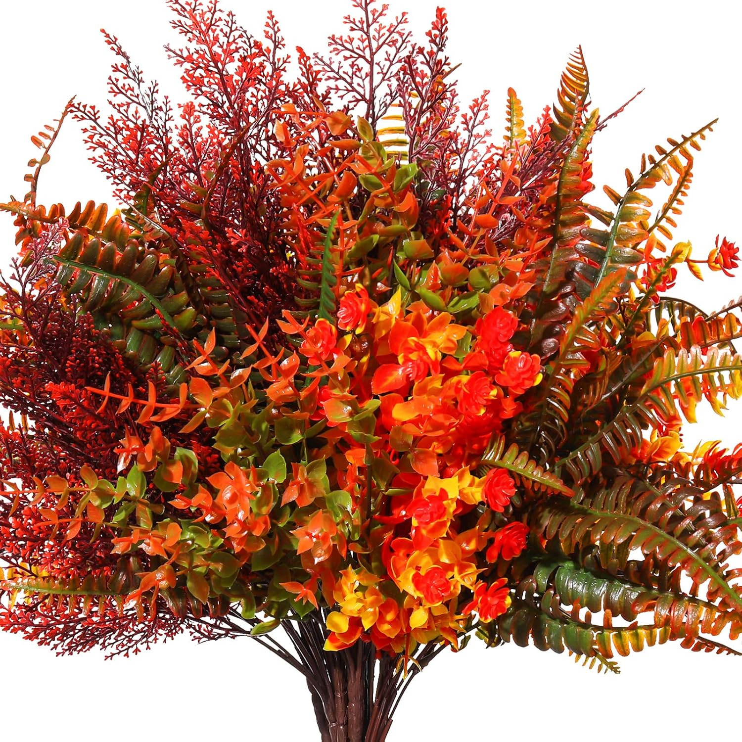 24 Bundles UV Resistant Fall Faux Flowers for Home Garden Wedding Decor