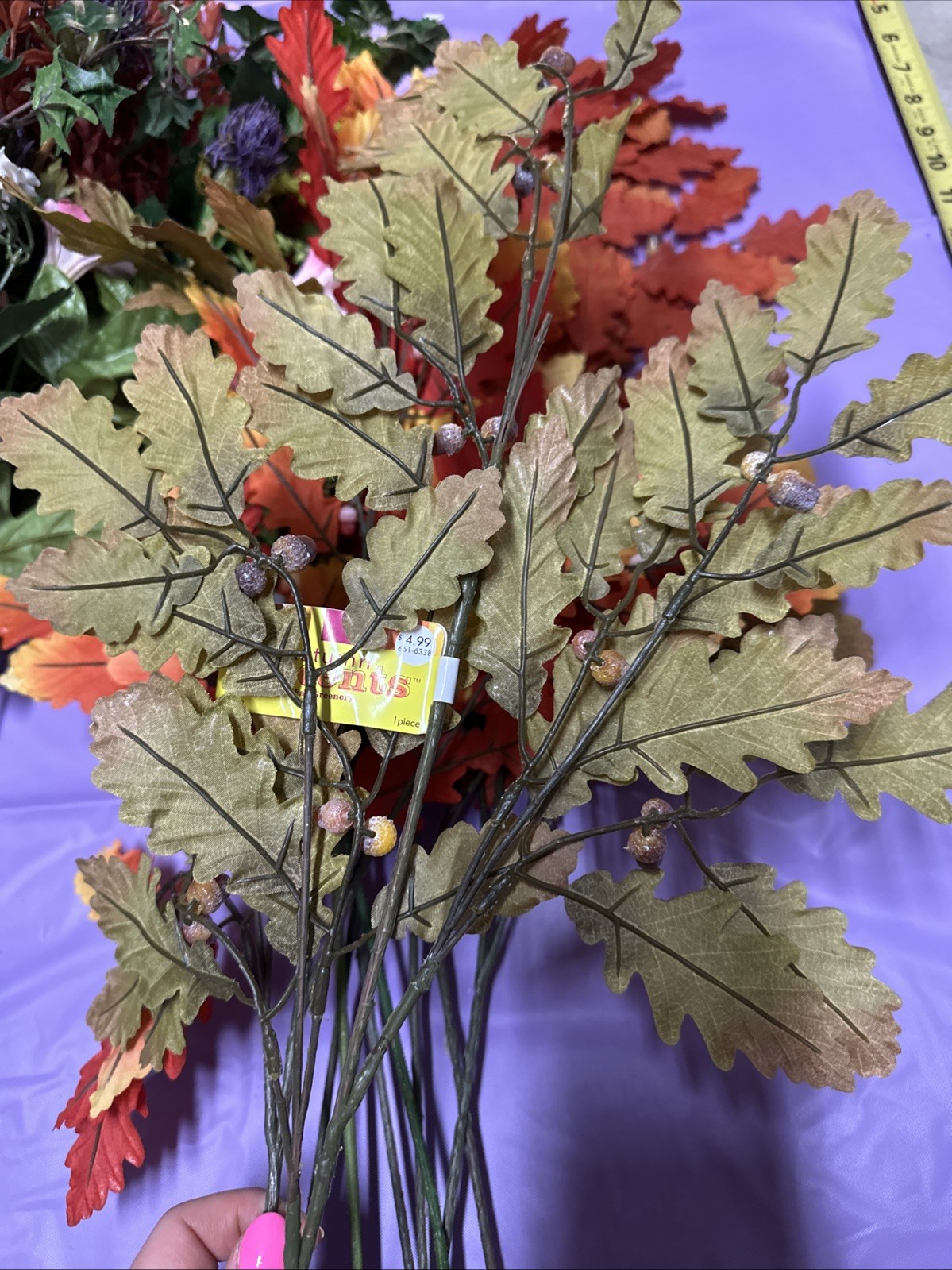#A11 Lot 1 artificial flowers and leaves for decorations 3+ lbs