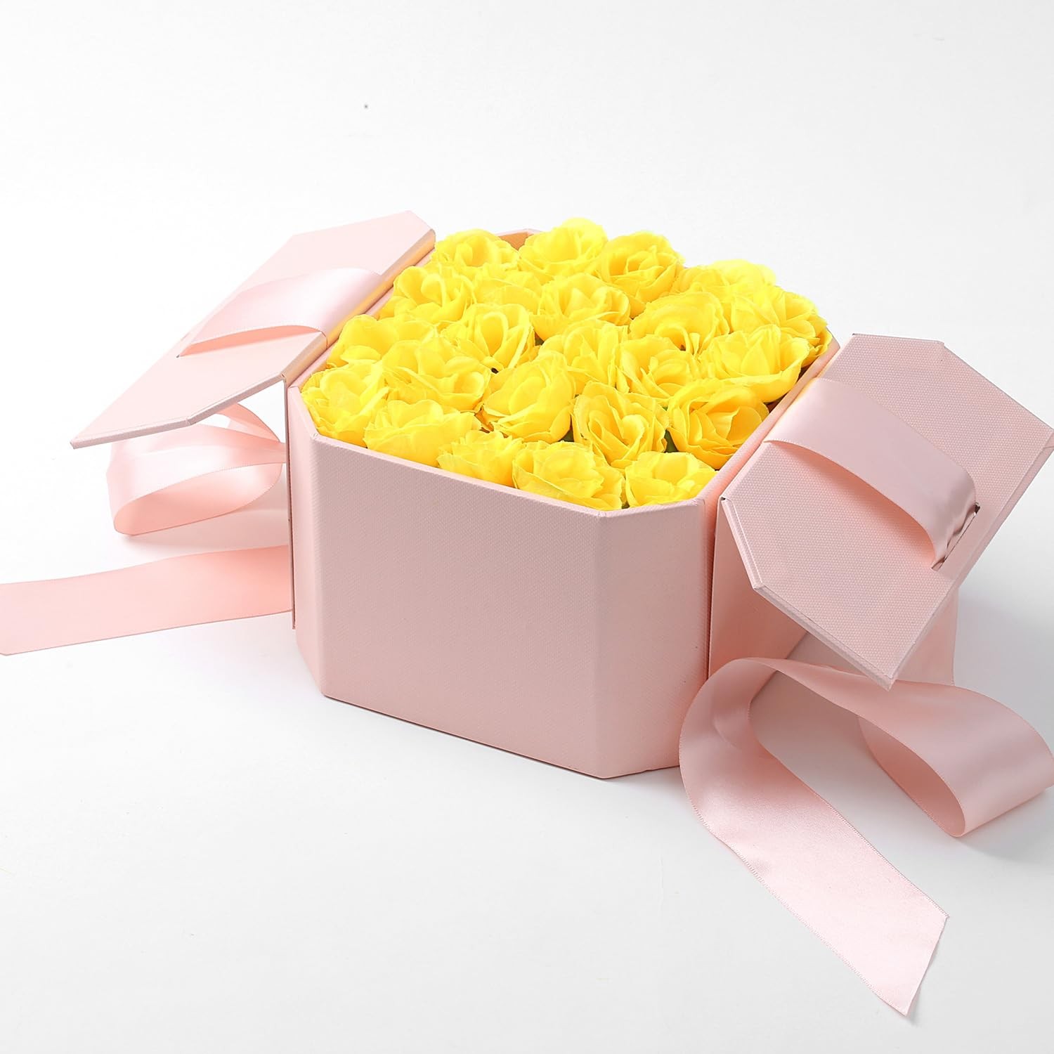 100 Pcs 1.3 inches Mini Rose Head Artificial Roses Fake Silk Flower Yellow fo…