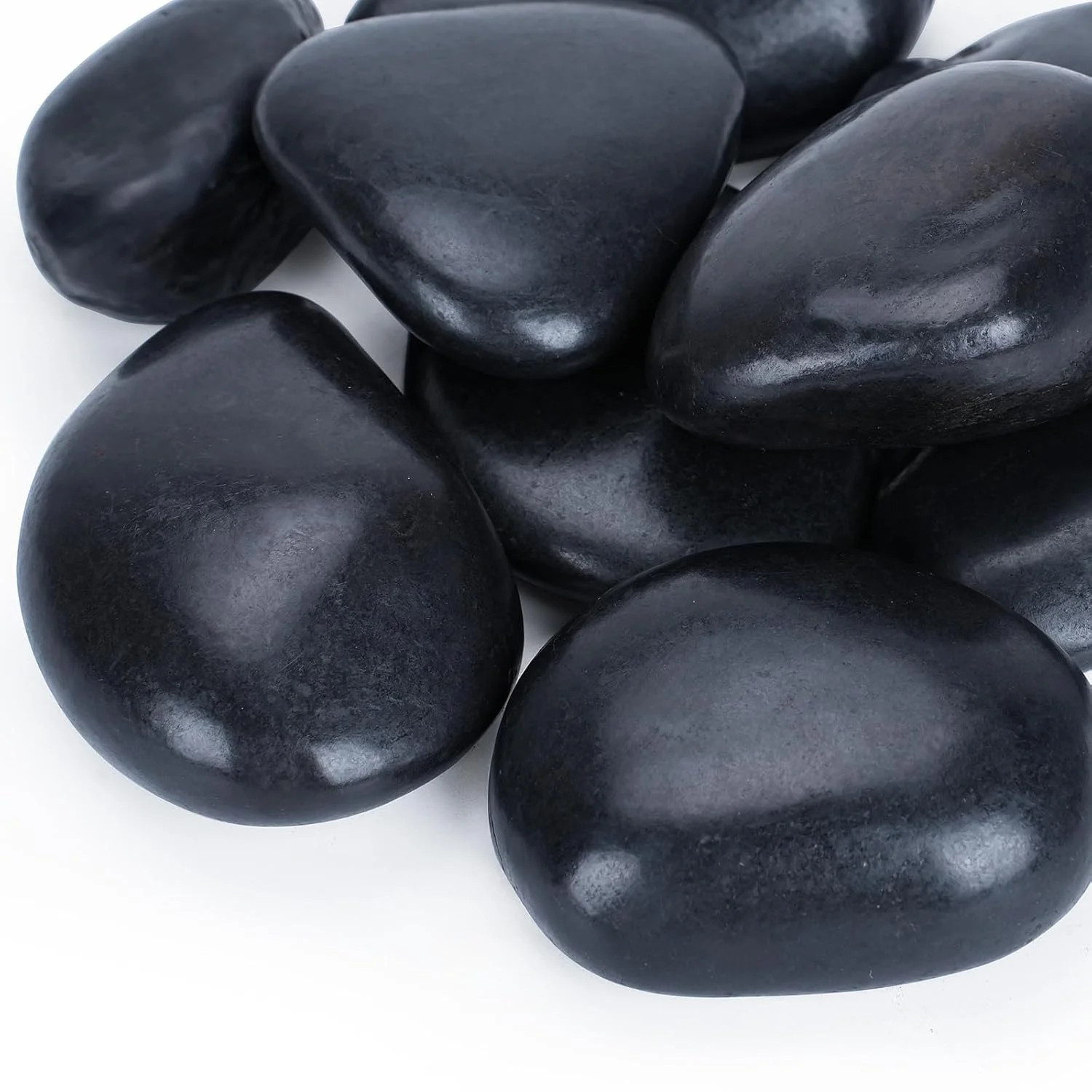 20lbs Black Rocks for Planters, 3-4 Inch Decorative Rocks for Potted Plants, Pol