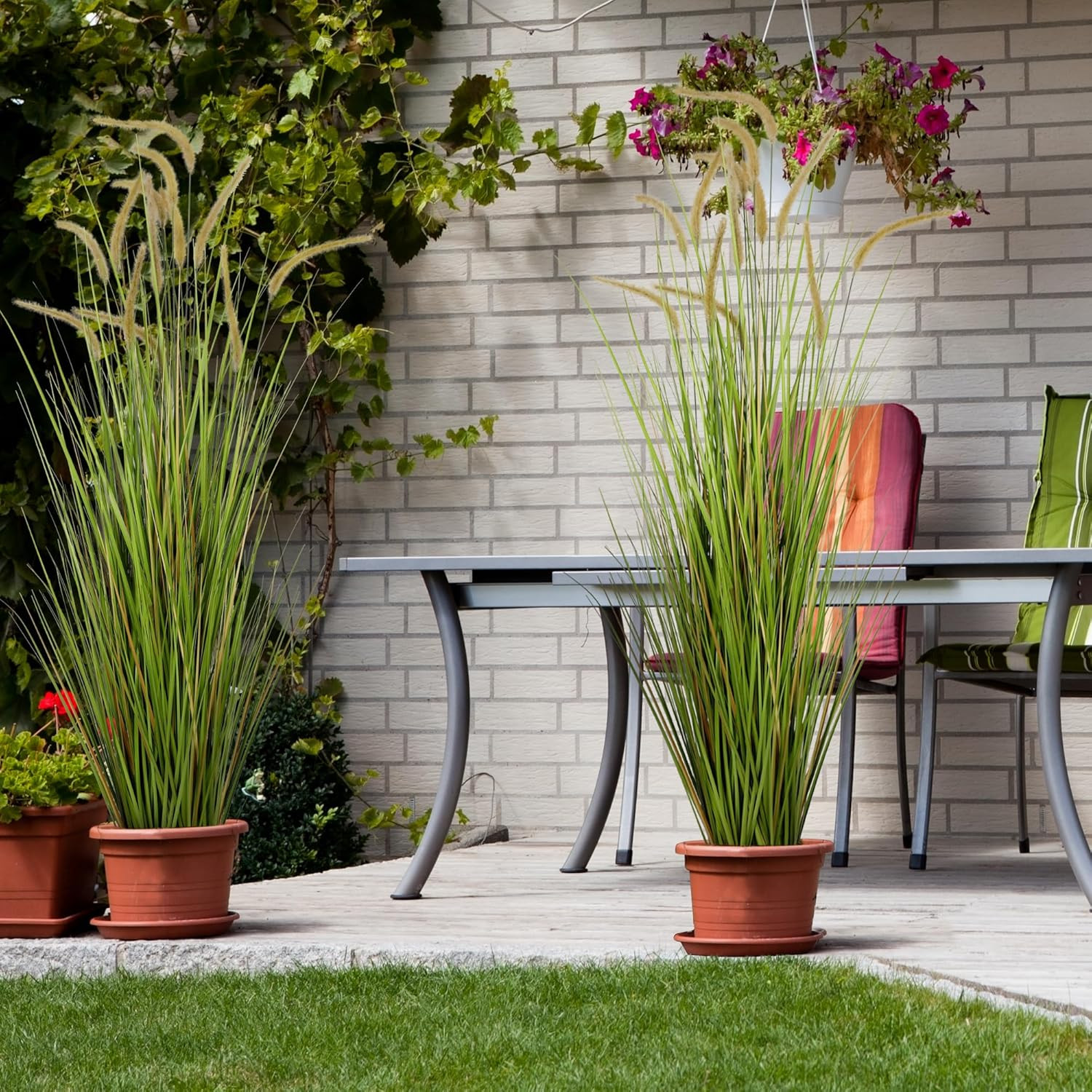 Artificial 5Ft 2-Pack Horsetail Reed Grass, 59In Tall Artificial Indoor Outdoor