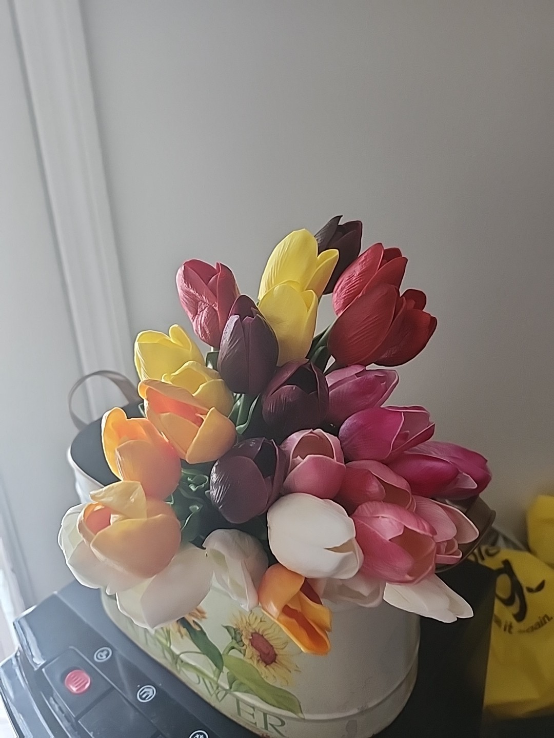 30 Artificial Tulips Bunch of Multicolored 14 inches tall
