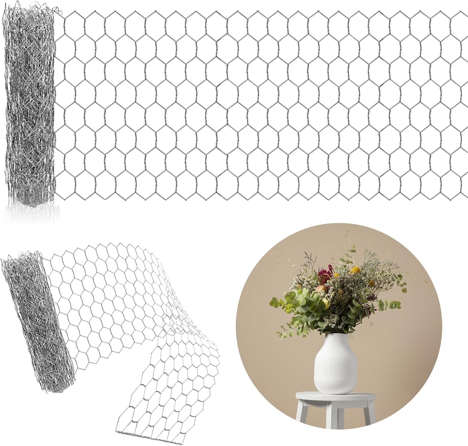 Floral Chicken Wire Flower Arrangement 39 X 39 Inch Galvanized Chicken Wire Roll