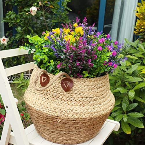 24 Bundles Artificial Fake Flowers Outdoor, 6 Styles UV 24pcs Mixed Color
