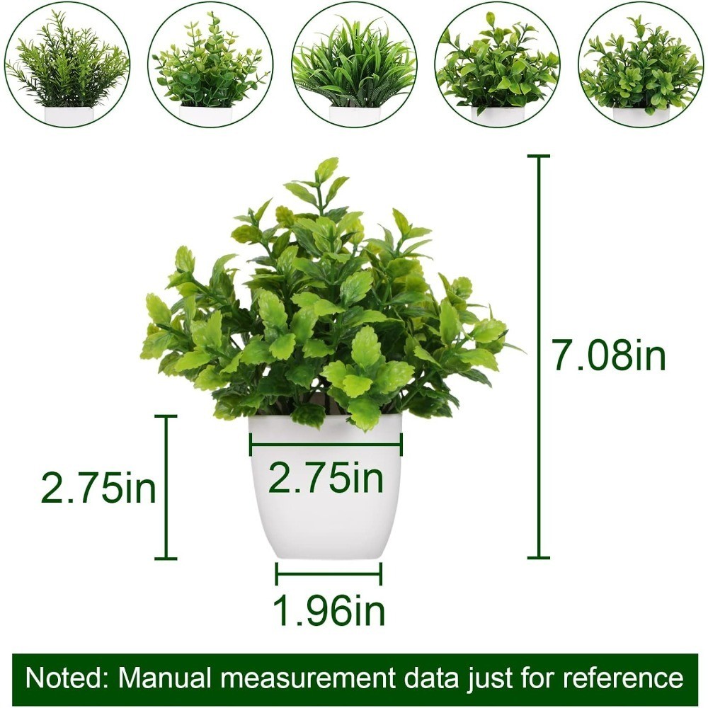 Artificial Eucalyptus Plant in Pot Small Fake Potted Greenery Wheat Grass Shrub