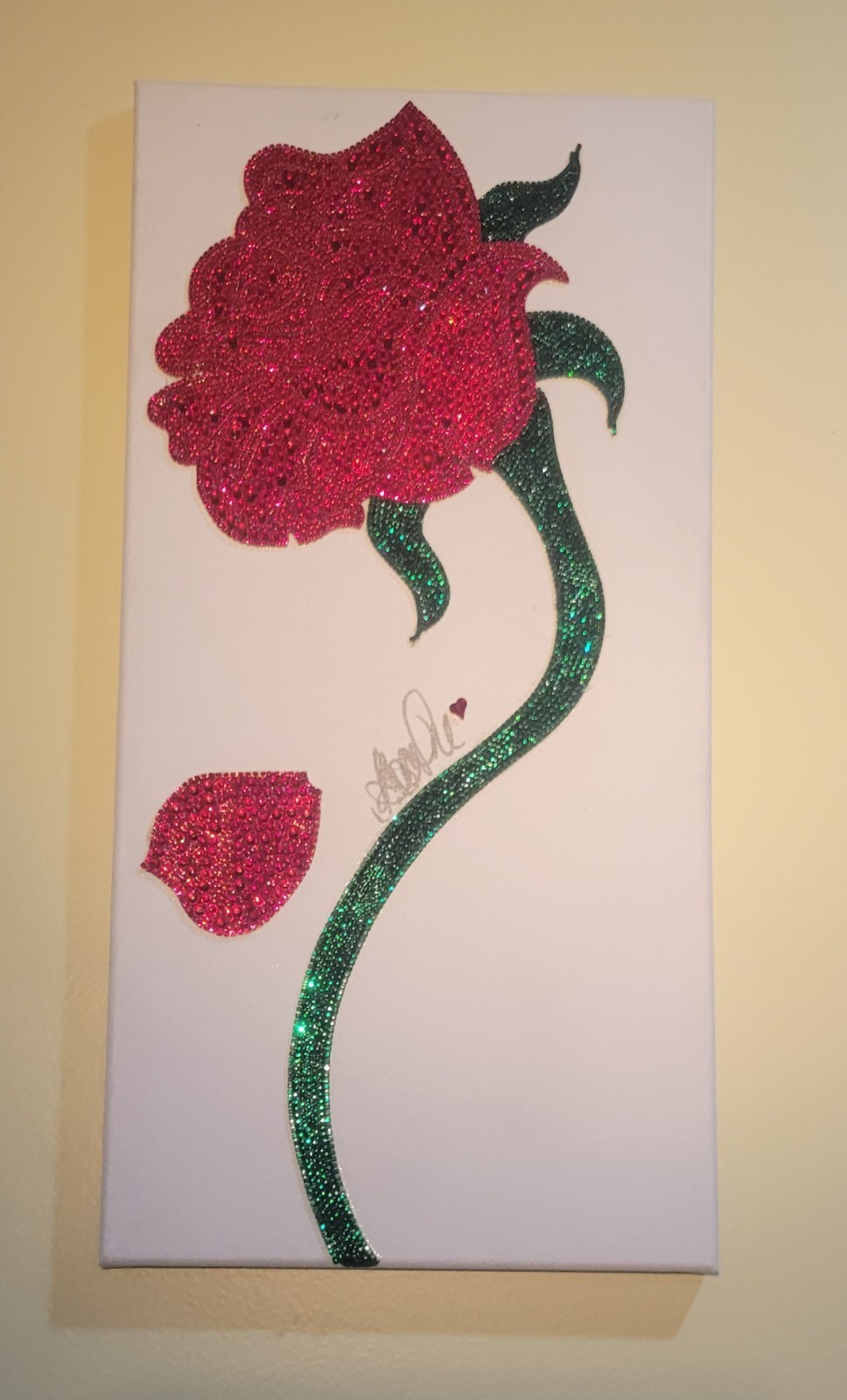 Forever Red Rose Rhinestone Art