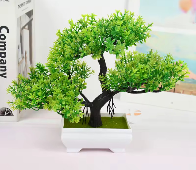 Artificial Bonsai Tree Decoration Plant Potted Decor for Home and Garden Decor