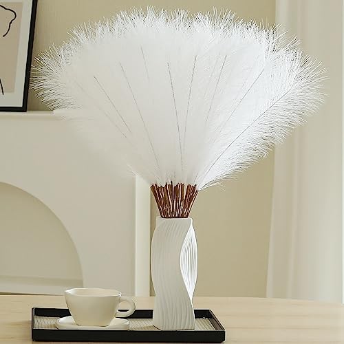 30pcs Pampas Grass – 24 Inch Faux Pampas Grass Decor, 30 Pieces White