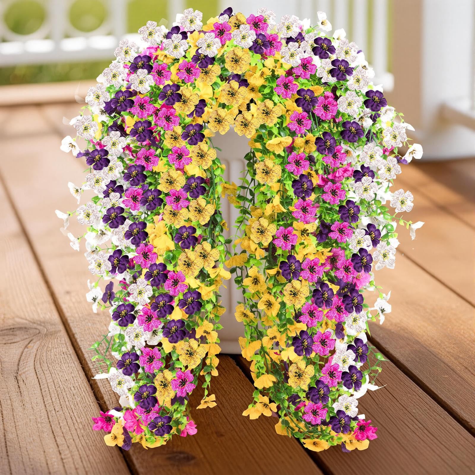 UV Resistant Artificial Hanging Flowers 6 Piece Set