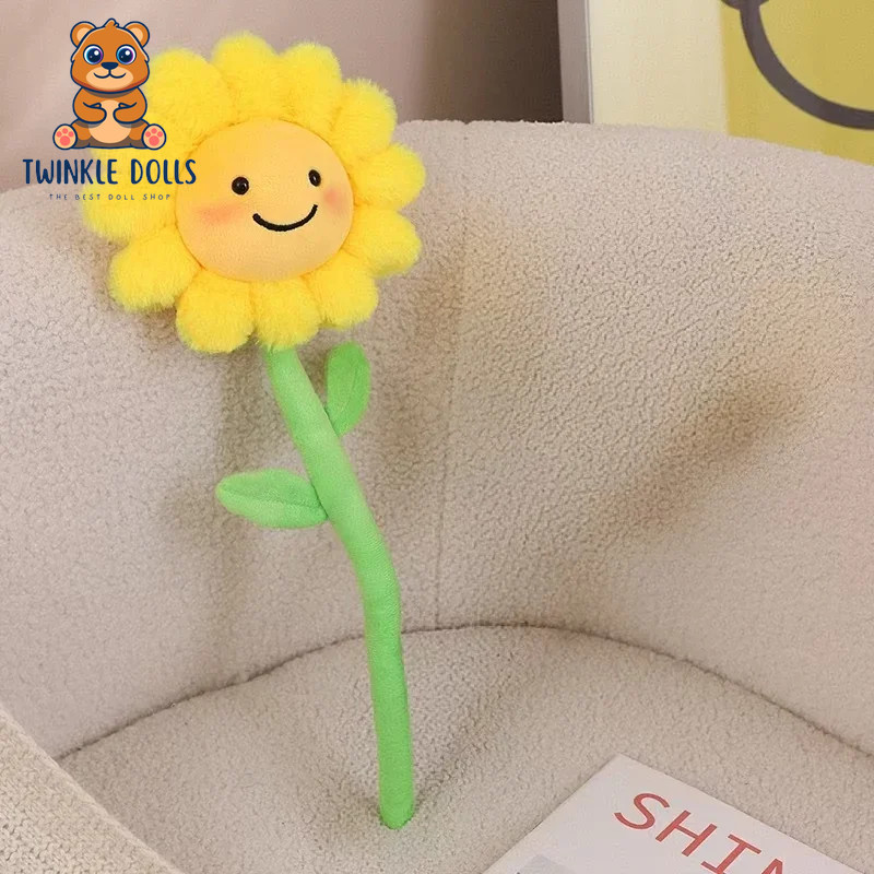 Sunflower Holding Flower Decoration Bouquet Plush Toys Birthday Gift for Girls
