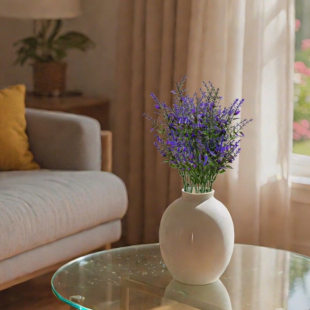Artificial Lavender Flowers Fake Plastic Plants for Outdoor Garden Party Decor
